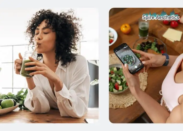 Image of woman looking into her diet and fat freezing Ascot to improve her health