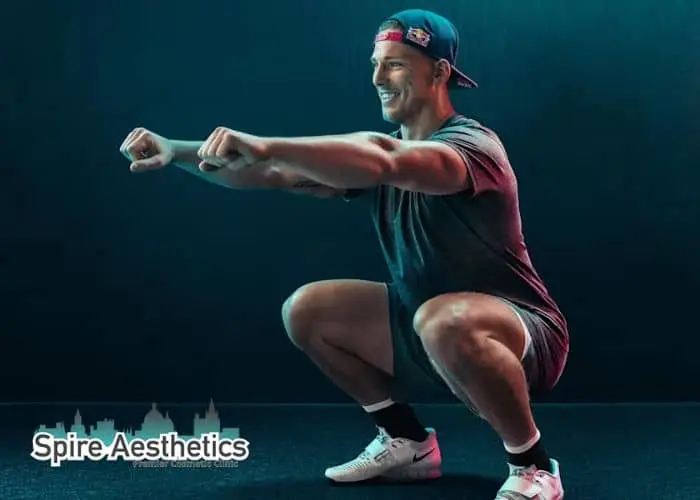 Image of man build leg muscle Ascot through exercise